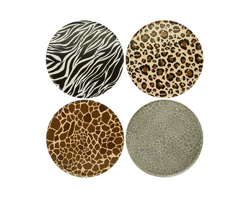 8PK ANIMAL PRINT PAPER PLATES