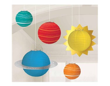 5PC BLAST OFF PAPER LANTERN SET