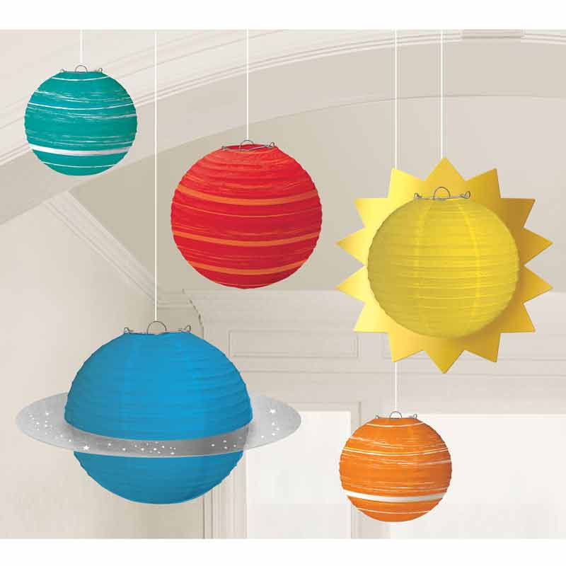 5PC BLAST OFF PAPER LANTERN SET