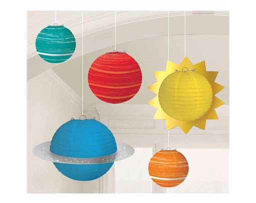 5PC BLAST OFF PAPER LANTERN SET