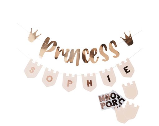 2m PRINCESS BANNER WITH PERSONALISED FLAGS