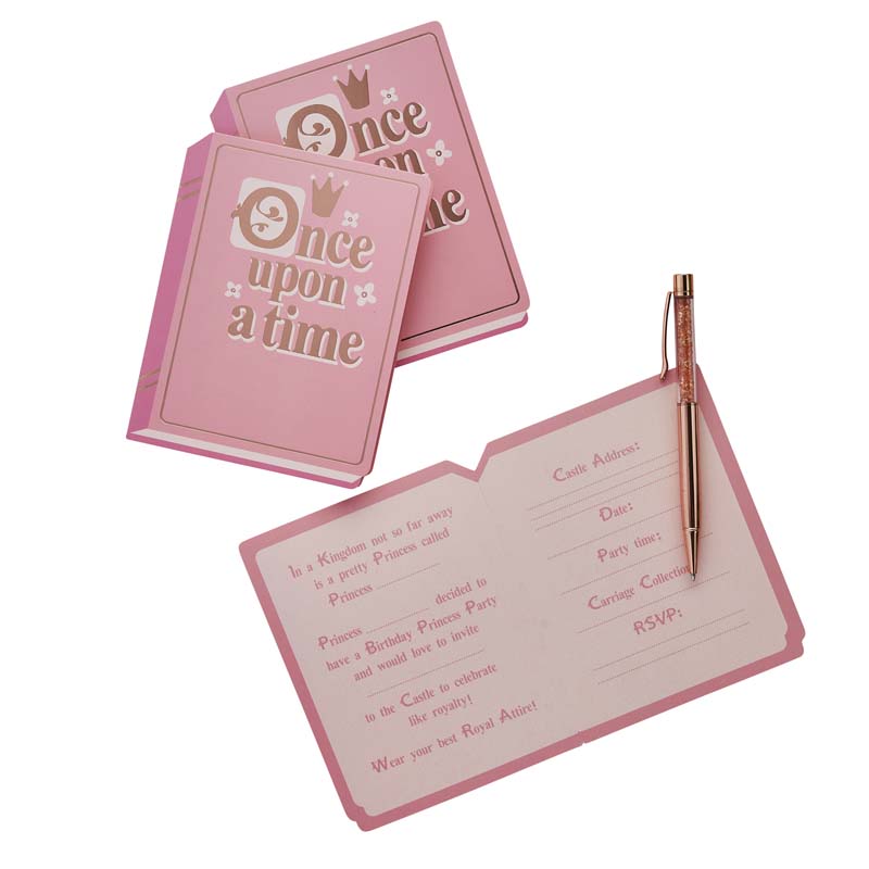 10PK ONCE UPON A TIME BOOK INVITATIONS