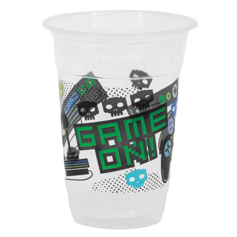 8PK 16oz GAMER BIRTHDAY PLASTIC PARTY CUPS
