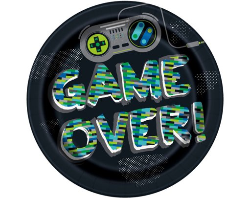 8PK 9in GAMER BIRTHDAY PLATES