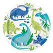 8PK 9in BLUE & GREEN DINOSAUR PLATES