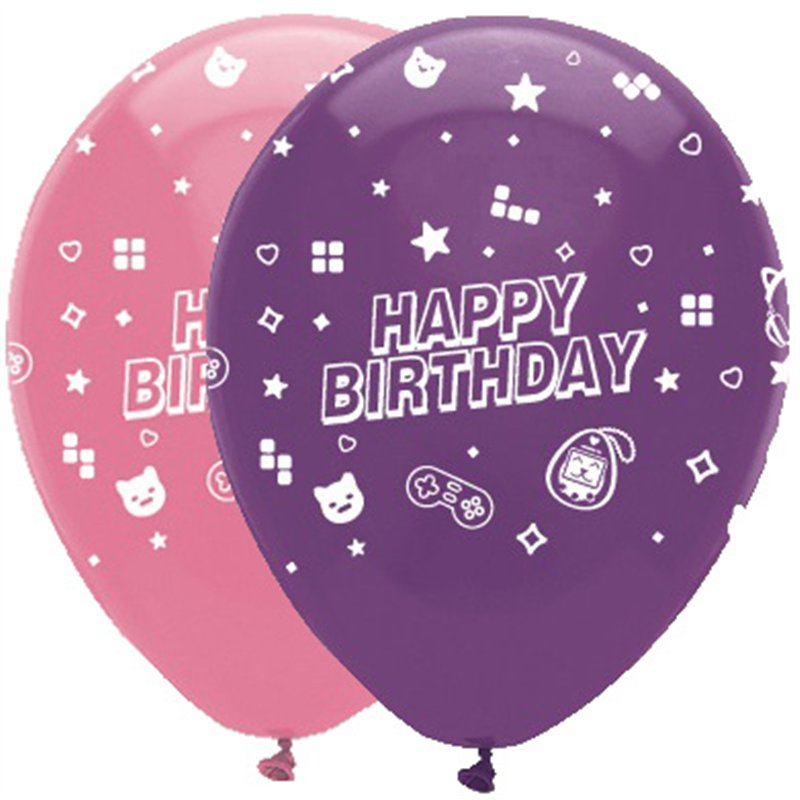 6PK 30cm GIRLS GAMER PARTY LATEX BALLOONS