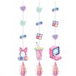 3PK GIRLS GAMER PARTY HANGING CUTOUTS