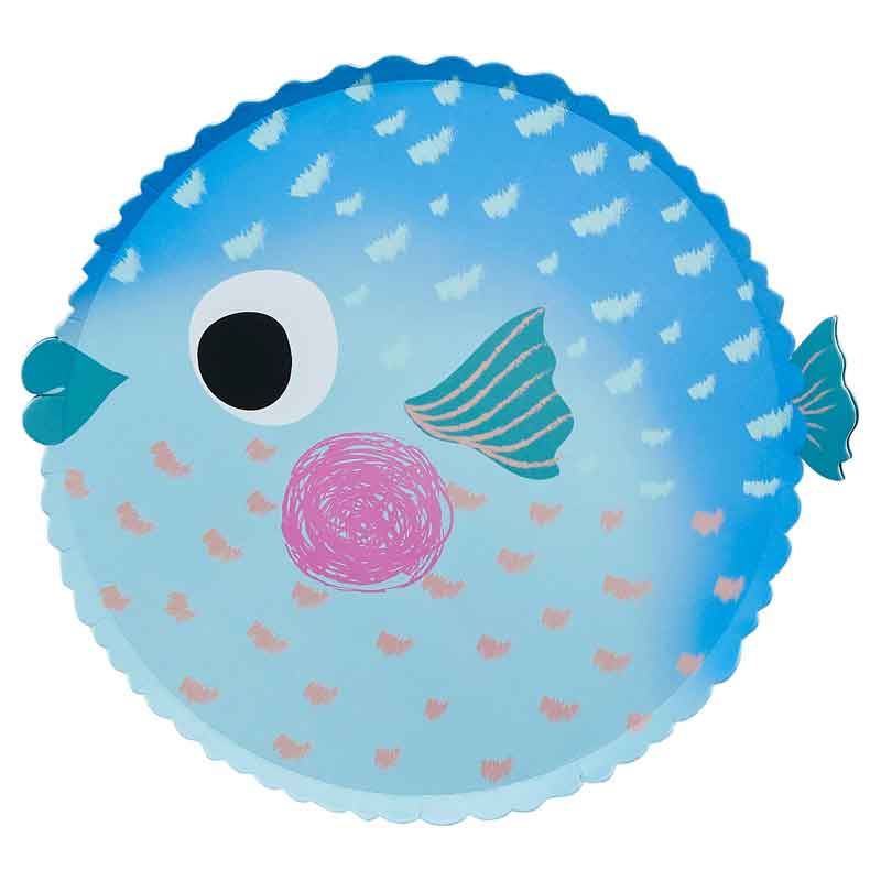 8PK PUFFER FISH PAPER PLATES