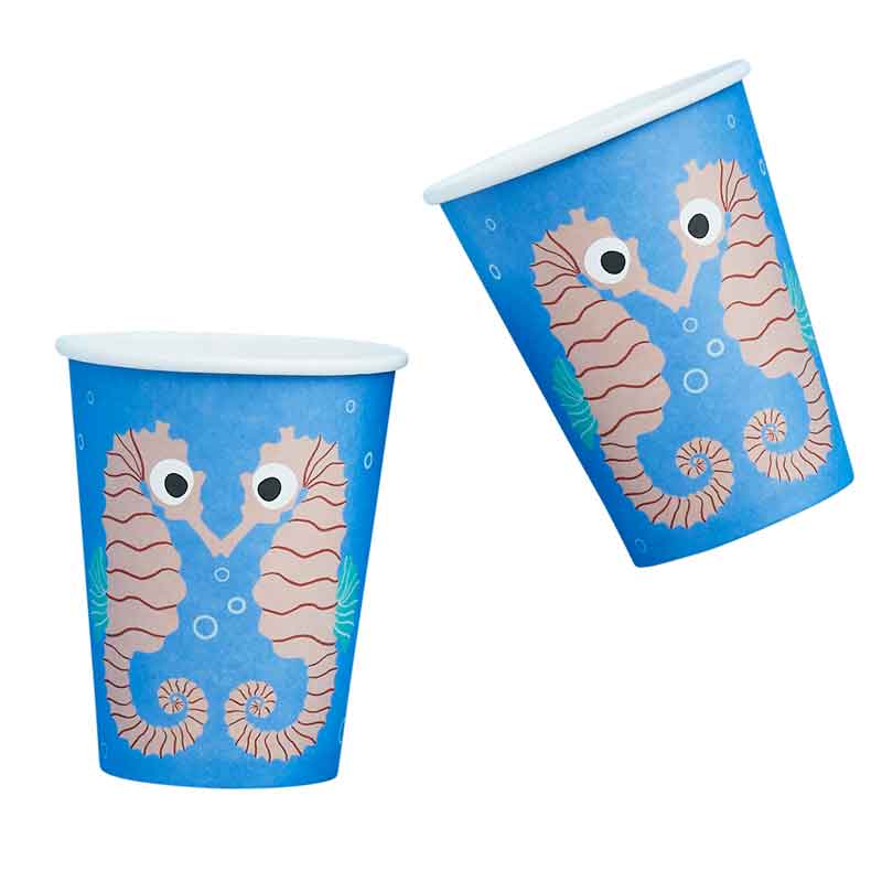 8PK SEAHORSE PAPER CUPS