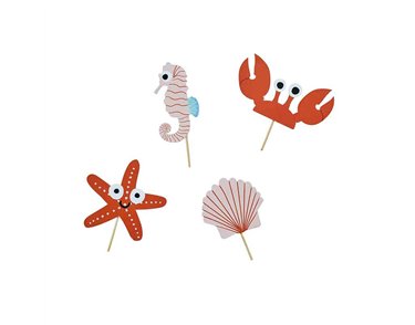 12PK SEA FRIENDS CARD FOOD PICKS