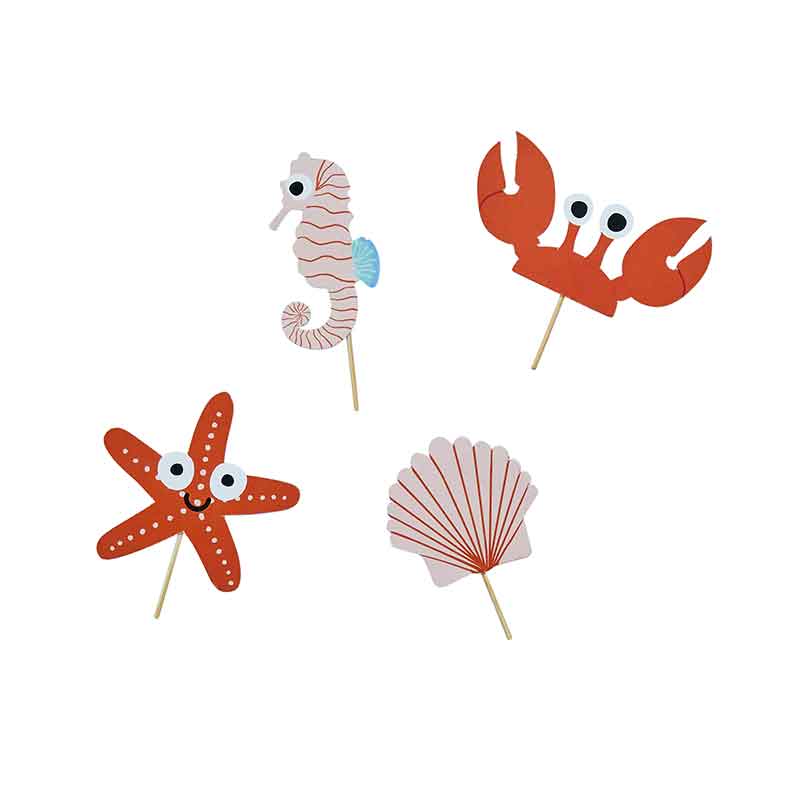 12PK SEA FRIENDS CARD FOOD PICKS