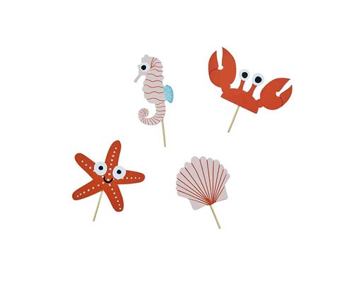 12PK SEA FRIENDS CARD FOOD PICKS