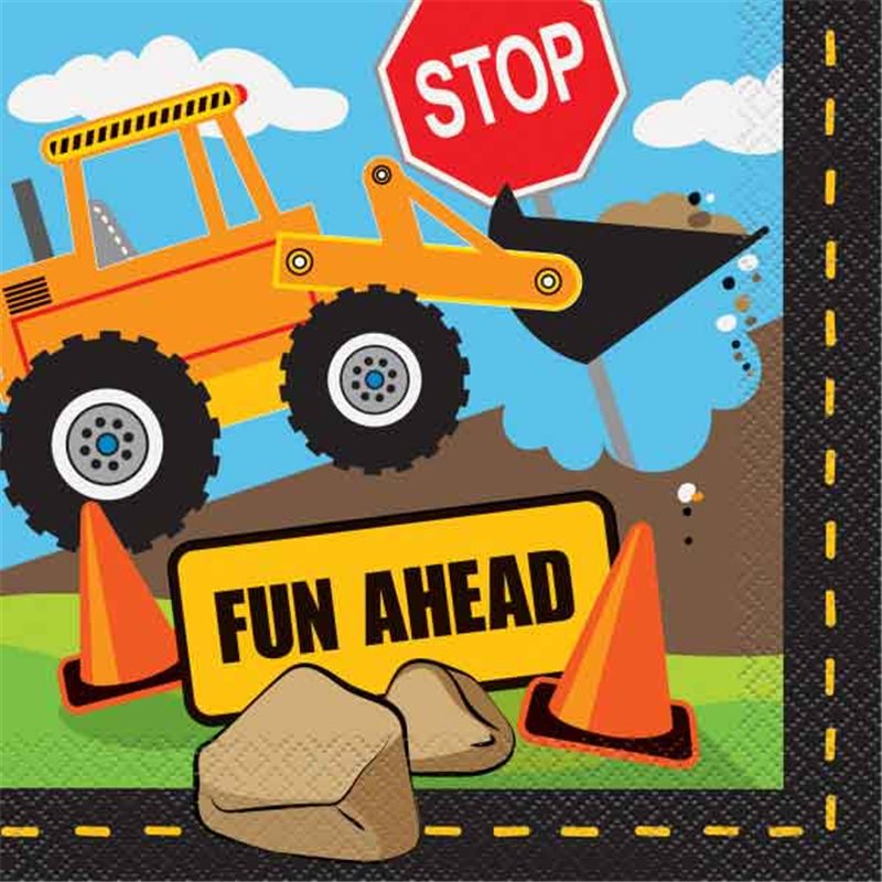 16PK CONSTRUCTION PARTY NAPKINS