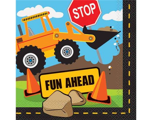 16PK CONSTRUCTION PARTY NAPKINS