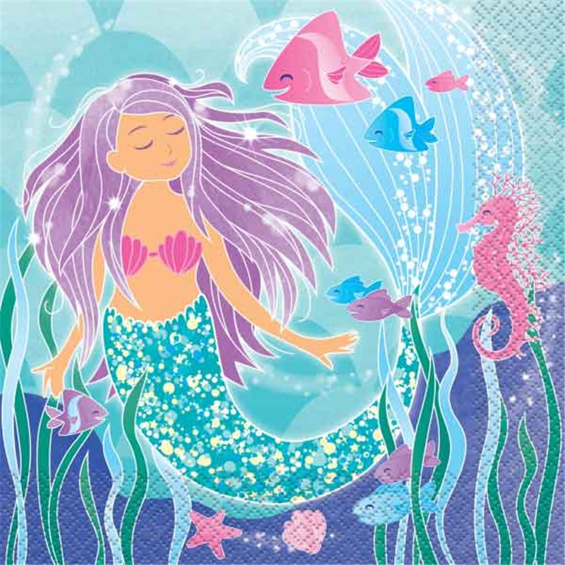 16PK MERMAID NAPKINS