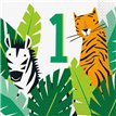 16PK ANIMAL SAFARI 1ST BIRTHDAY NAPKINS