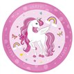 21cm UNICORN RAINBOW COLORS REUSABLE PARTY PLATE