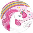 8PK 20cm UNICORN RAINBOW COLORS PAPER PLATES