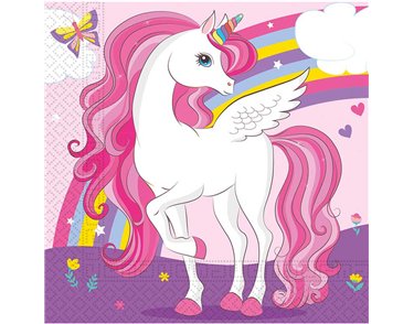 20PK UNICORN RAINBOW COLORS NAPKINS