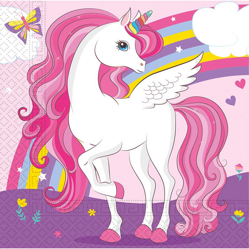 20PK UNICORN RAINBOW COLORS NAPKINS