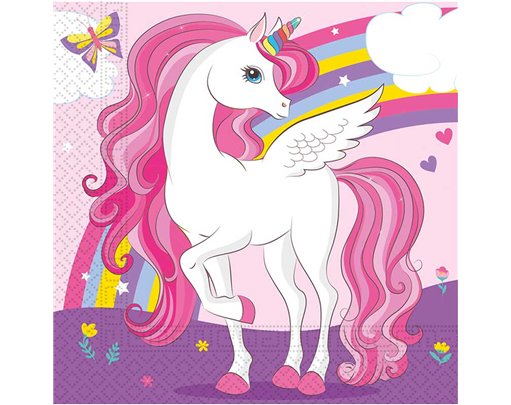 20PK UNICORN RAINBOW COLORS NAPKINS