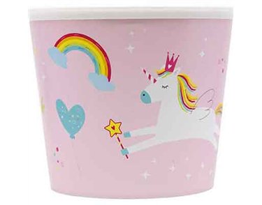 UNICORN RAINBOW COLORS REUSABLE POP-CORN BUCKET
