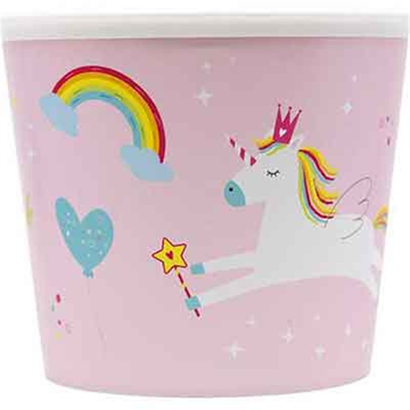 UNICORN RAINBOW COLORS REUSABLE POP-CORN BUCKET