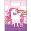 6PK UNICORN RAINBOW COLORS PLASTIC PARTY BAGS