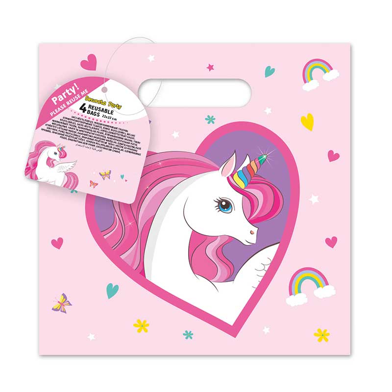 4PK UNICORN RAINBOW COLORS PARTY BAGS