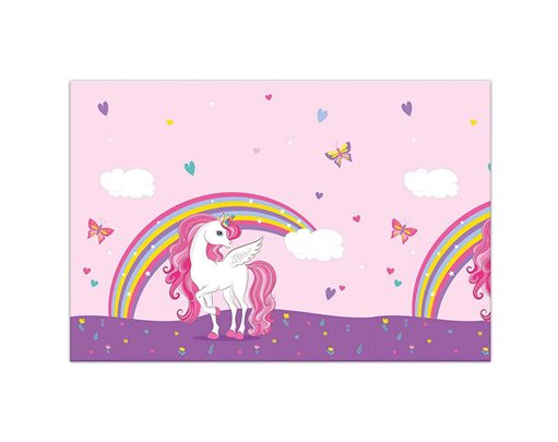 UNICORN RAINBOW COLORS PLASTIC TABLECOVER