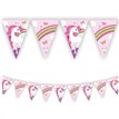 UNICORN RAINBOW COLORS PAPER TRIANGLE FLAG BANNER