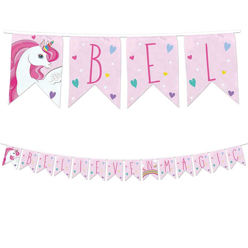 UNICORN RAINBOW COLORS REUSABLE LETTER BANNER