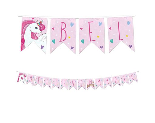 UNICORN RAINBOW COLORS REUSABLE LETTER BANNER