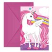 6PK UNICORN RAINBOW COLORS INVITATIONS