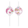 4PK UNICORN RAINBOW COLORS DRINKING STRAWS
