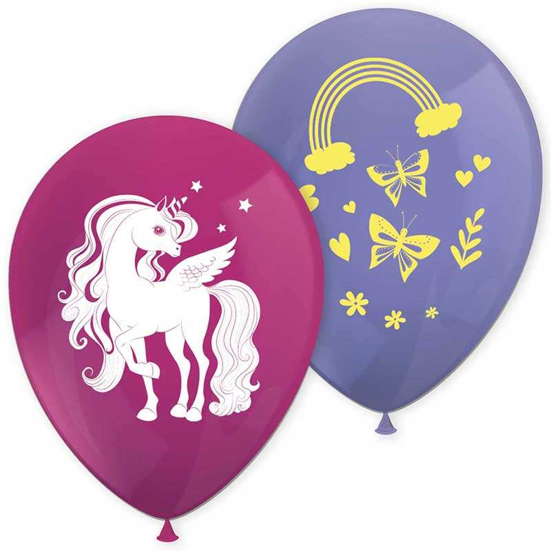 8PK UNICORN RAINBOW COLORS BALLOONS