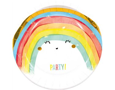 8PK 23cm RAINBOW PARTY PAPER PLATES