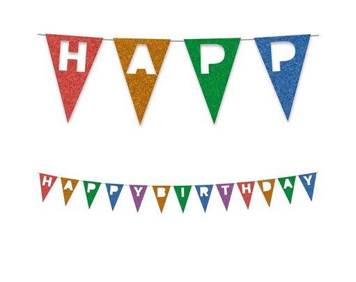 2m RAINBOW PARTY REUSABLE FELT HAPPY BIRTHDAY FLAG BANNER