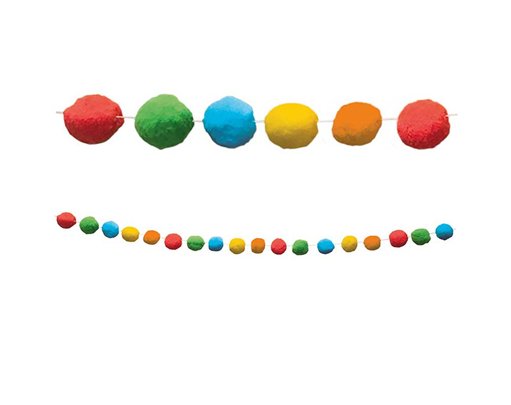 4m RAINBOW PARTY REUSABLE POM-POM BANNER