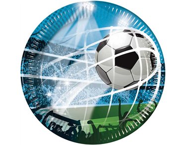 8PK 23cm SOCCER FANS PAPER PLATES