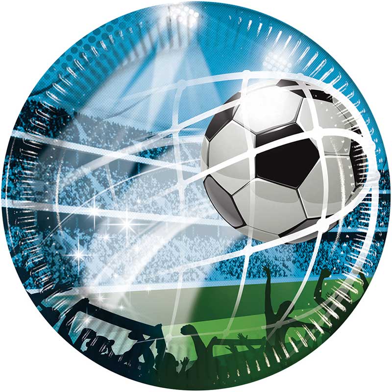8PK 23cm SOCCER FANS PAPER PLATES