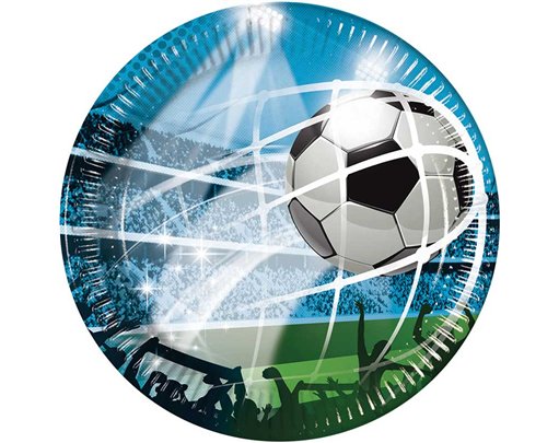 8PK 23cm SOCCER FANS PAPER PLATES