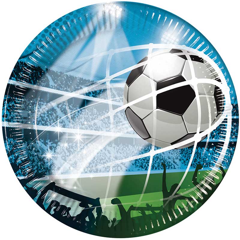 8PK 20cm SOCCER FANS PAPER PLATES