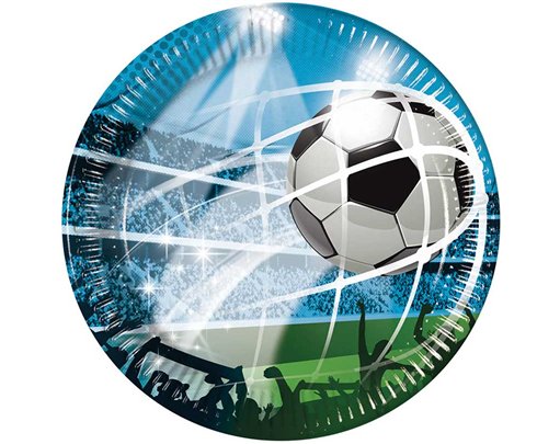 8PK 20cm SOCCER FANS PAPER PLATES