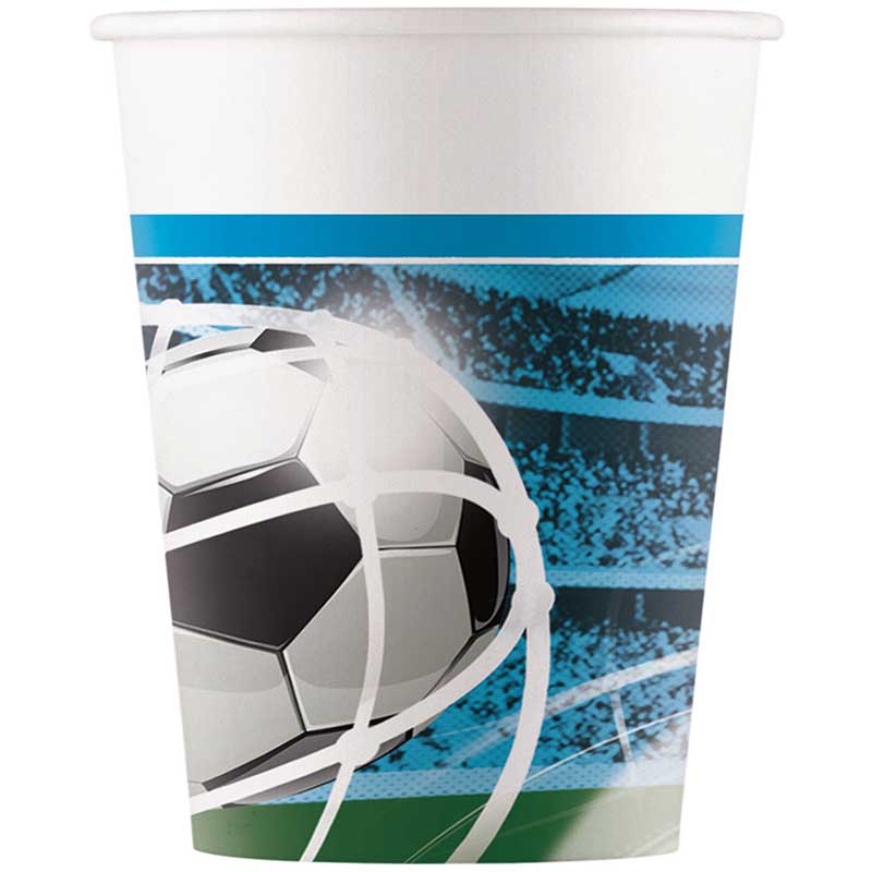 8PK 200ml SOCCER FANS PAPER CUPS