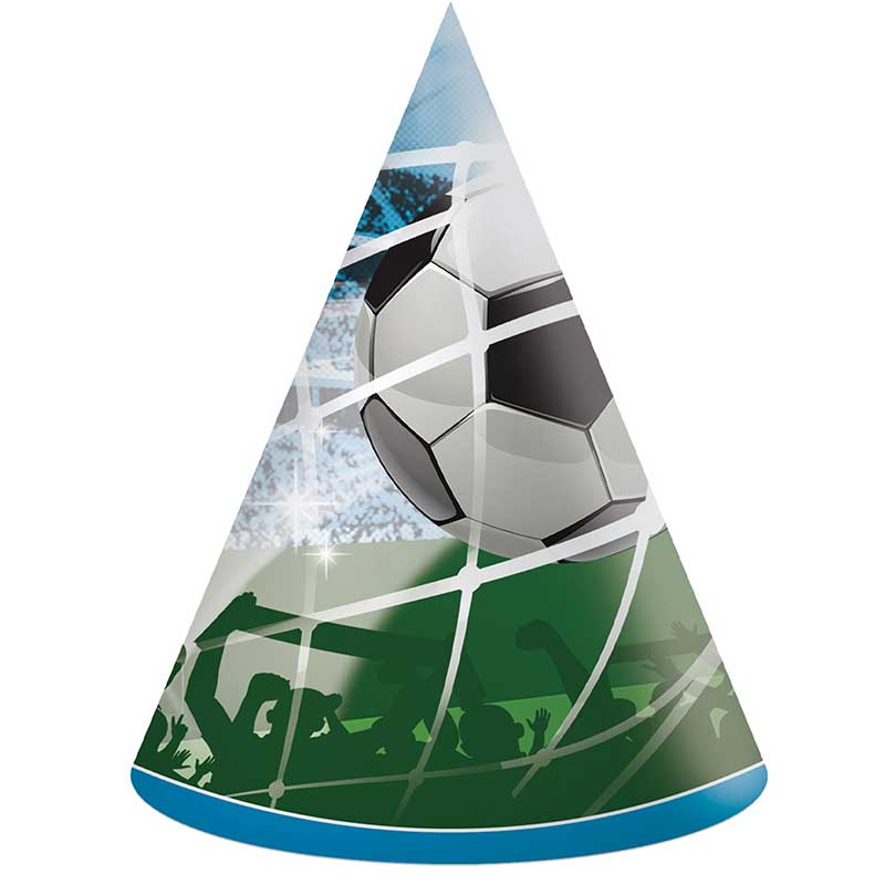 6PK SOCCER FANS PAPER HATS