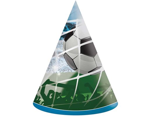 6PK SOCCER FANS PAPER HATS