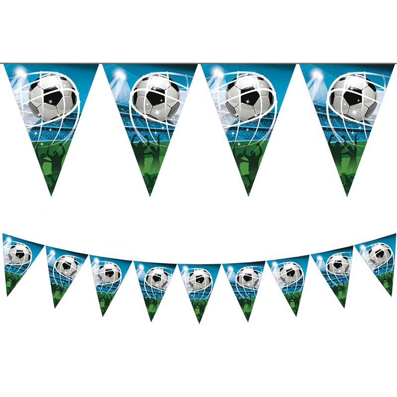 SOCCER FANS PAPER TRIANGLE FLAG BANNER