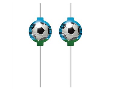 4PK SOCCER FANS DRINKING STRAWS