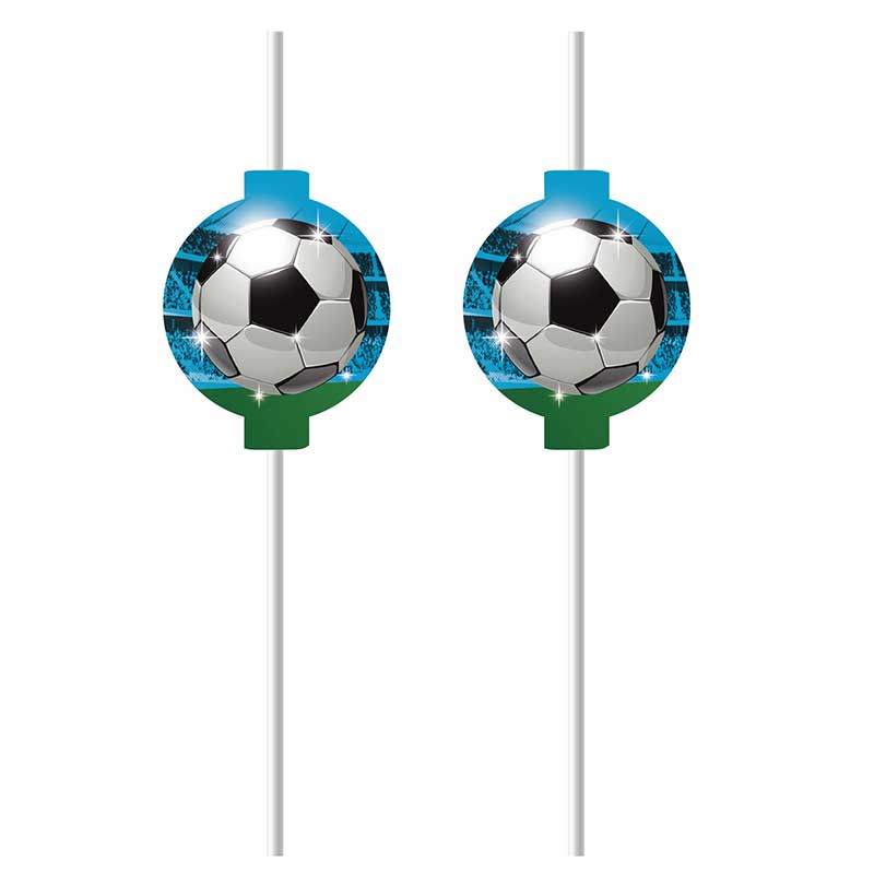 4PK SOCCER FANS DRINKING STRAWS